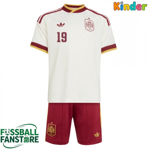 Spanien Lamine Yamal #19 Replik Auswärtstrikot Kinder WM 2026 Kurzarm (+ Kurze Hosen)